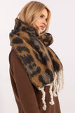 Chic Animal Motif Scarf with Fringes for Cold Weather