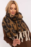Chic Animal Motif Scarf with Fringes for Cold Weather