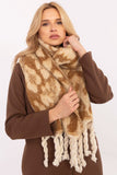 Elegant Animal Motif Scarf with Fringes for Cold Weather