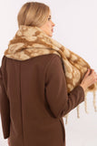 Elegant Animal Motif Scarf with Fringes for Cold Weather