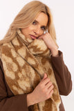Elegant Animal Motif Scarf with Fringes for Cold Weather