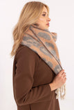 Chic Animal Motif Scarf with Fringes for Winter Elegance