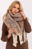 Chic Animal Motif Scarf with Fringes for Winter Elegance