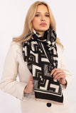 Elegant Geometric Pattern Viscose Scarf with Tassels