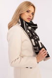 Elegant Geometric Pattern Viscose Scarf with Tassels