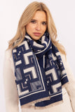 Chic Geometric Patterned Scarf with Tassels for All Occasions