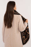 Chic Geometric Pattern Viscose Scarf with Fringed Edges