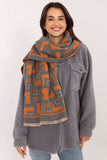 Elegant Geometric Pattern Viscose Scarf with Tassels