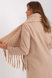 Chic Geometric Pattern Scarf with Tassels for Fall Style