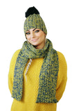 Cozy Cornflower Winter Hat & Scarf Set with Pompon