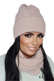 Chic Women's Pink Knitted Hat for Cozy Autumn-Winter Wear
