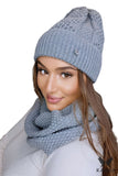 Chic Gray Women's Knit Hat for Autumn-Winter Style