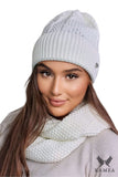 Cozy Ecru Women's Winter Hat with Intricate Weave Design