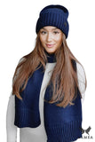 Elegant Navy Blue Women's Hat for Autumn and Winter Wear
