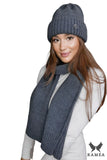 Elegant Graphite Women's Winter Hat with Wide Brim