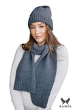 Elegant Graphite Women's Winter Hat with Wide Brim