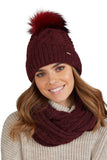 Fashionable Women's Wool Winter Hat with Pompom & Fleece Lining