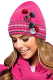 Cozy Raspberry Wool Hat and Scarf Set for Kids
