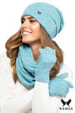Elegant Wool Hat and Turquoise Neck Warmer Set for Winter