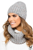 Cozy Women's Winter Hat and Scarf Set in Light Gray