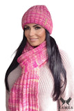Elegant Amaranth Hat and Scarf Set for Winter Warmth