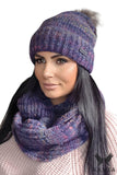 Navy Blue Hat and Snood Set for Stylish Winter Warmth