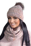 Cozy Pink Hat and Neck Warmer Set with Pompom