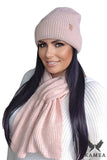 Elegant Salmon Hat and Scarf Set for Ultimate Winter Comfort