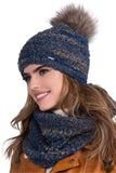 Cozy Navy Blue Hat and Neck Warmer Set for Winter Comfort
