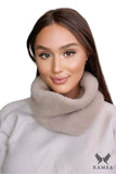 Cozy Women's Dark Beige Winter Chimney Scarf for Style & Warmth