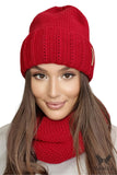 Elegant Red Hat and Neck Warmer Set for Fall and Winter