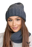 Graphite Women's Hat and Neck Warmer Set for Elegance
