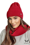 Cozy Women's Red Hat and Neck Warmer Set for Winter