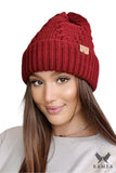 Stylish Burgundy Winter Hat with Intricate Weave Design