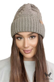 Elegant Women's Winter Hat in Dark Beige - Cozy & Stylish