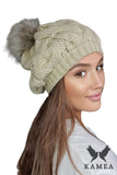 Stylish Women's Hat with Elegant Pompom for Winter Warmth
