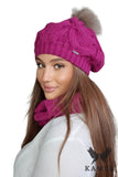 Stylish Fuchsia Beret and Neck Warmer Set for Winter