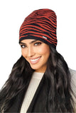 Stylish Red Women's Hypoallergenic Viscose Hat with Pattern