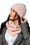 Elegant Pink Women's Winter Hat and Scarf Set for Warmth