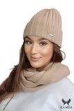Stylish Camel Woolen Women's Hat with Unique Knit Design