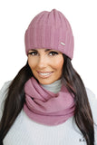 Elegant Woolen Women's Hat in Lilac with Unique Knit Design