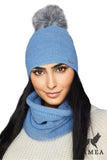 Cozy Women's Winter Hat & Neck Warmer Set with Pompom