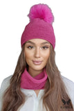 Chic Women's Winter Hat and Scarf Set with Lurex Accent