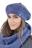 Stylish Women's Winter Beret with Pom-Pom and Fleece Lining