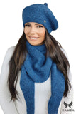 Stylish Navy Blue Women's Winter Beret with Fleece Lining