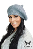 Chic Women's Winter Beret with Fleece Lining in Gray