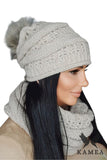 Cozy Women's Winter Hat with Fluffy Pompom & Elegant Design