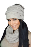 Cozy Women's Winter Hat with Fluffy Pompom & Elegant Design