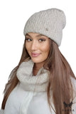 Stylish Camel Winter Hat and Scarf Set for Women