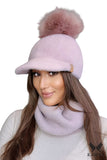 Cozy Women's Visor Cap with Pompom for Winter Style